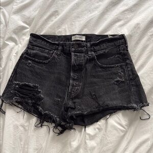 Moussy Black Jean Shorts Distressed High-Waisted size 27